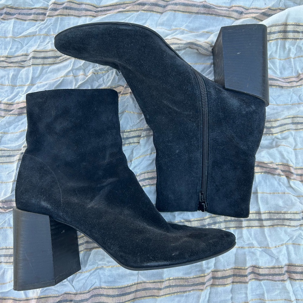 Women's Black Suede Ankle Boots